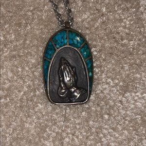 Praying hands necklace